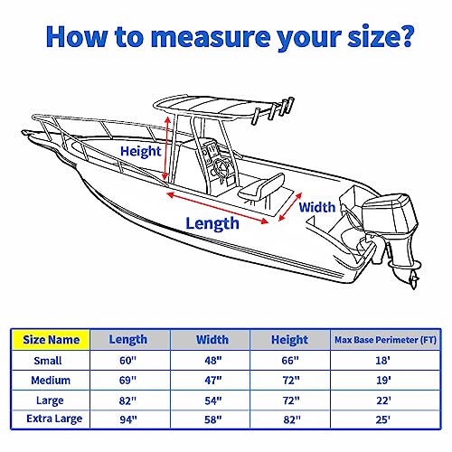 T-Top Center Console Boat Cover, Heavy Duty 1200D Waterproof T Top Console Cover with Motor Cover, UV Resistant Polyester T-Top Boat Cover, Black(82" L x 54" W x 72" H) - color: Black, size: L:82"L*54"W*72"H
