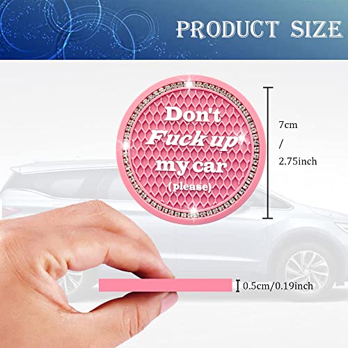 Car Cup Coaster 2 Pack,Bling Car Accessories Interior,Universal Car Cup Holder,Car Cup Holder Insert Coasters for Car/SUV/Truck(Pink,2PC)