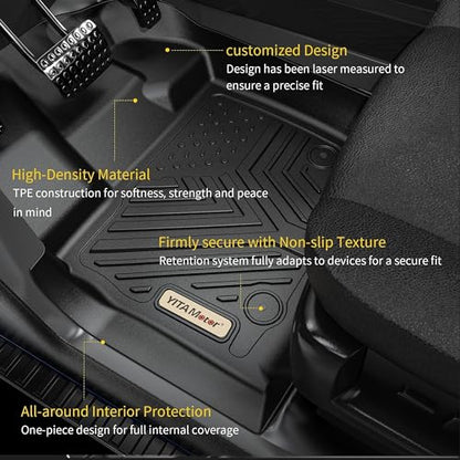 YITAMOTOR Floor Mats Fit for 2008-2020 Dodge Grand Caravan Bucket 7-Seater, for 2008-2016 Chrysler Town & Country Van (Stow'N Go Bucket Only), TPE All Weather Protection Custom Fit Floor Liners, Black - style: 08-20 Dodge Grand Caravan 1st & 2nd & 3rd Row