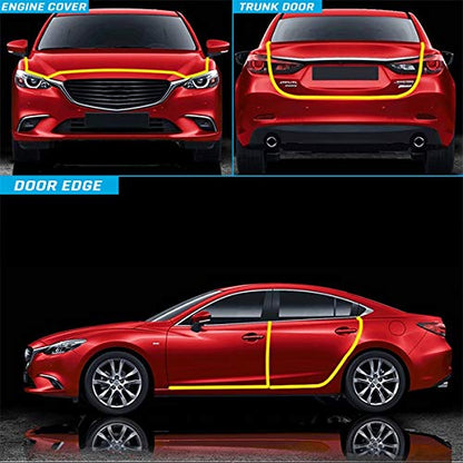33Ft(10M) Long Car Door Edge Guards, U Shape Edge Trim Rubber Seal Protector Car Door Protection Anti-Collision Rubber Clips Easy to Cut No Need Adhesive Fit for Most Vehicles| Black