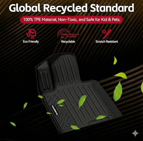Naibeve Floor Mats for 2008-2013 Toyota Highlander - All Weather for Toyota Highlander Floor Mats Liners 3 Row & Cargo Liner & Seats Back Cover Behind The 3rd Row - size: 7)Highlander|2008-2013