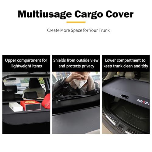 Cargo Cover for Honda CRV 2026 2025 2024 2023, Retractable Cargo Trunk Cover for 23-26 Honda CRV - style: Carbon Fiber Leather - No Extension