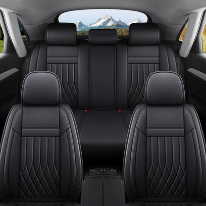Car Seat Covers Full Set Fit for Honda HRV 2016-2026, Premium Faux Leather Car Seat Protectors,Breathable Anti-Slip Full Wrapping Edge Seat Covers(Black,Full Set)