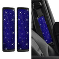 2PCS Bling Seat Belt Covers, Seat Belt Cover Pad, Car Seatbelt Shoulder Pads with Rhinestone, Auto Accessories Comfortable Automotive Neck Shoulder Mat Cushion for Car Truck SUV (Blue) - color: Blue