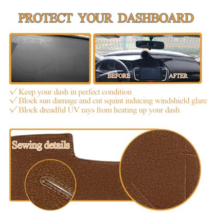 Dash Cover Mat Custom Fit for 1997-2000 Chevy Chevrolet Silverado/GMC C1500 C2500 C3500 K1500 K2500 K3500, 1997-99 GMC Yukon/Chevy Tahoe Suburban, Dashboard Pad Carpet Protector(97-98, Brown) Y57 - color: 97-98 Brown