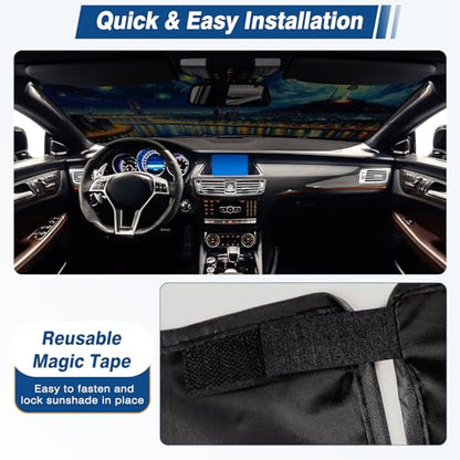 Windshield Sun Shade - Car Sun Shade Windshield, Reflector Sunshade Offers Ultimate Protection for Car Interior - color: Blue Lighthouse(57"x32")