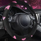 Car Pass Pink Embroidery Butterfly Steering Wheel Cover, Universal 15 Inch Car Wheel Cover for Women Girls, Fit for Suvs,Small Trucks,Sedans,Cars (Black and Pink) - color: Black and Pink