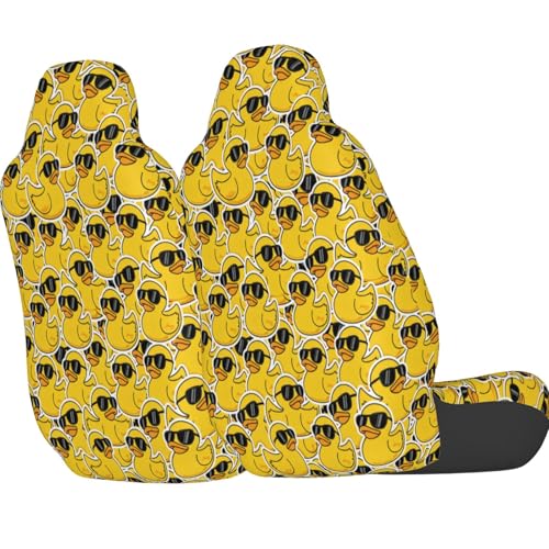 Dujiea Yellow Cartoon Duck Car Front Seat Covers 2 Pcs Universal Auto Seat Covers Front Seats Only, Vehicle Bucket Seat Protectors Fit for Most Car SUV Sedan and Truck - color: Cartoon Duck