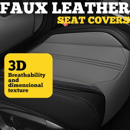 Car Seat Covers for Front Seats (2 Seats) - Premium Perforated Nappa Leather,Waterproof Shield, Omni-Adapt Fit for SUVs Sedans, Ideal for Rideshare & Pets