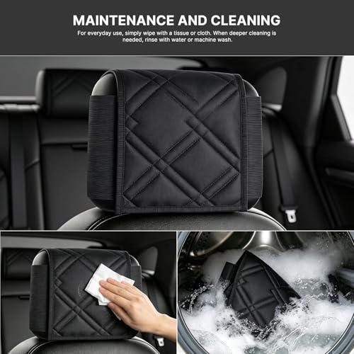 headrest Covers for Cars: Full Wrap-Around Elasticity Fit Anti-Scratch Protector - Waterproof Oxford Cloth Material - for Most Cars & SUVs Seat Headrest Accessories - 2 pcs - size: Headrest Covers Fit for Cars & SUVs and Trucks