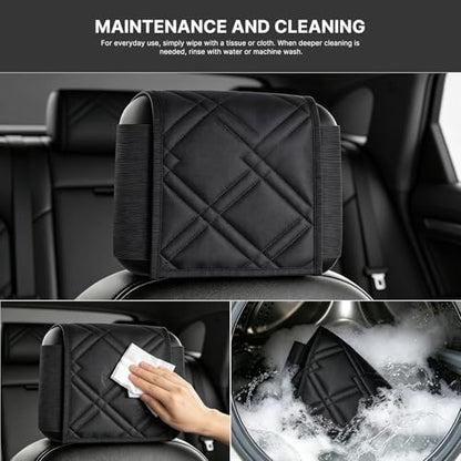 headrest Covers for Cars: Full Wrap-Around Elasticity Fit Anti-Scratch Protector - Waterproof Oxford Cloth Material - for Most Cars & SUVs Seat Headrest Accessories - 2 pcs - size: Headrest Covers Fit for Cars & SUVs and Trucks