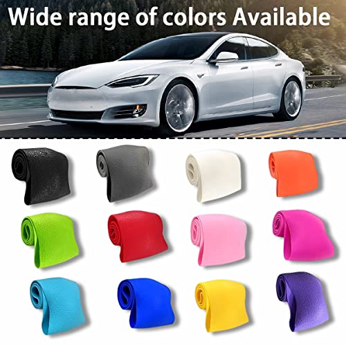 Car Silicone Steering Wheel Cover, Soft Anti-Slip Auto Steering Wheel Protector Fit 14 Inch, Universal Vehicle Interior Accessories for Cars, SUVs, Trucks, and Vans (Black) - style: Black