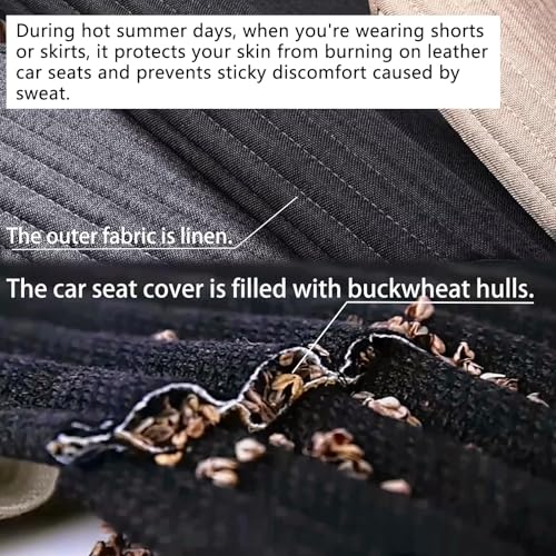 Car Seat Covers, Bottom Car Seat Cover Cloth,Front Seat Only Universal Car Seat Cushion Buckwheat Hulls Car Seat Pads Mat for Auto Driver Ventilated Breathable Comfortable(Gray) - color: Gray
