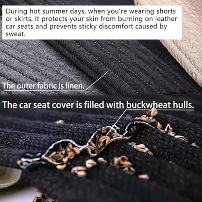 Suninbox Gray Car Seat Covers,2 Pack Buckwheat Hulls Bottom Seat Covers for Cars,Universal Car Seat Cushion(2PC Gray Front Seat) - color: Gray/Gray