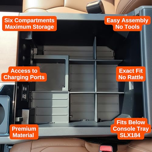 Vehicle OCD - Center Console Organizer for Toyota Tundra (2022-2026) / Toyota Sequoia (2023-2026) – Made in USA - NOT Compatible with Center Console Safe - SLX178 - size: 2022-2026, style: Center Console Organizer