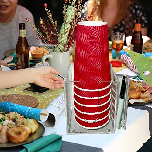 YeeBeny Cup Holder with Marker Double, Party Cup Organizer Storage Party Cup Dispenser Cup Mark Your Cup, Double, Cup Dispenser | Disposable Cup Dispenser, Perfect for Any Occasion - size: Double