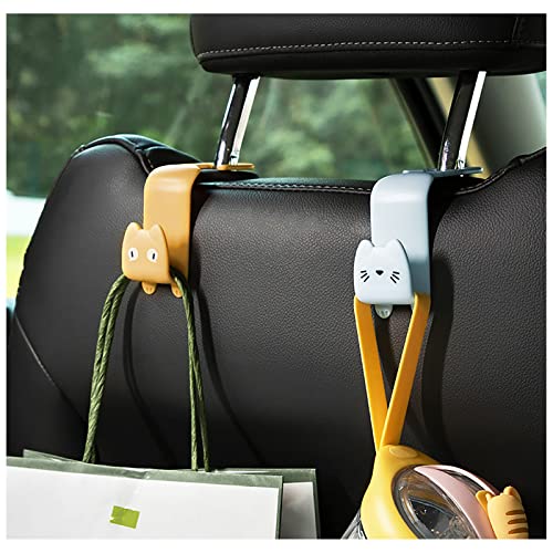 Fashion Car Seat Back Organizers, 4 Pack Universal Headrest Hooks, Bag Holder, Automobile Seat Back Hanger for Purse Bags and Coats (Random Color)
