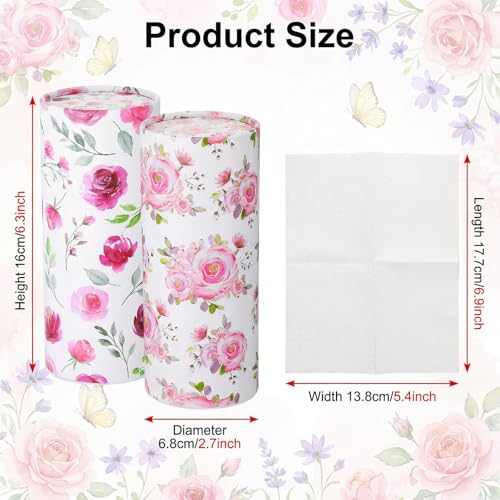 10 Pcs Car Tissue Holder, Round Floral Cup Holder, Tissues Box Container, 3-Ply Cylinder Travel Tissues for Auto, Home, Office Decor and Gifts