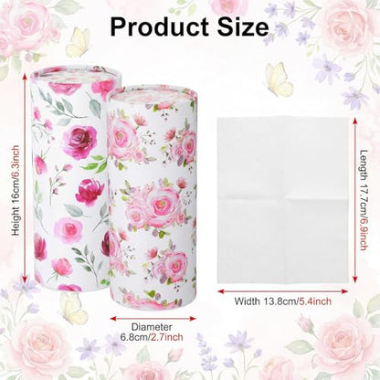 10 Pcs Car Tissue Holder, Round Floral Cup Holder, Tissues Box Container, 3-Ply Cylinder Travel Tissues for Auto, Home, Office Decor and Gifts
