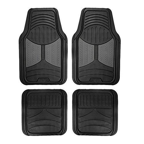 FH Group Automotive Floor Mats - Heavy-Duty Monster Eye Floor Mats for Cars, Universal Fit Full Set, Climaproof Floor Mats, Trimmable Floor Mats for Most Sedan, SUV, Truck Floor Mats Rubber Gray - color: Gray / Black, size: Universal, style: Floor Mat Set
