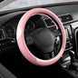 Road Comforts Steering Wheel Cover – Breathable Leather Steering Wheel Cover, Anti-Slip Grip, Universal Fit 14.5” to 15”, Heat & Cold Resistant for Cars, SUVs, and Trucks – Shining Pink & Pink - color: Pink&Pink