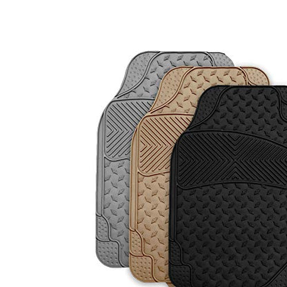 FH Group F11322 Classic Rubber Trimmable Floor Mats (Beige) Full Set - Universal Fit for Cars Trucks and SUVs