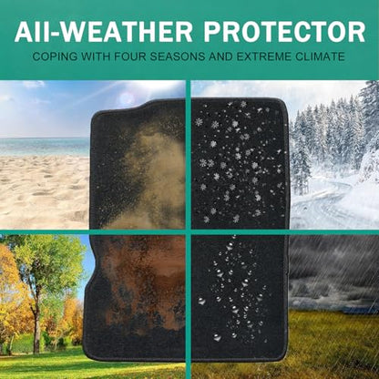 GXARTS Car Floor Mats Carpet Full Set All-Weather Protect Compatible with Chevrolet Malibu 2011 2012 2013 2014 2015 2016 | WaterproofBlack Car Mats with Anti-Slip Backing