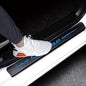 4Pcs Carbon Fiber Door Sill Protector Guards 4D Car Entry Scuff Plate, Waterproof Anti-Scratch Car Door Sill Compatible with Chevrolet (Blue) - color: BLUE