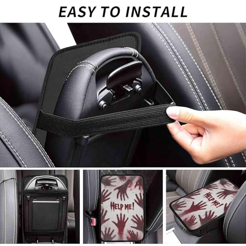 Universal Car Center Console Cushion Pad, Red Hand Soft Waterproof Car Center Console Cover Auto Armrest Seat Box Cover Protector for Most Vehicle SUV Truck Car - color: Red Hand