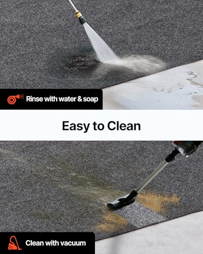 VEVOR Car Garage Mat, 7.4'x17', Shields Against Water, Snow, Rain, Mud, Oil, Durable Slip-Resistant Floor Cover with TPE Leak-Proof Backing, Simple to Maintain & Customizable Size