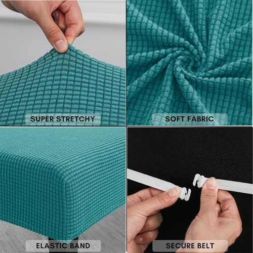SPRINGRICO Stretch Dining Bench Cover, Removable Bench Slipcover Washable Bench Seat Protector Rectangle Bench Cover for Dining Room, Living Room, Bedroom, Kitchen (S1-Teal) - color: S1-teal