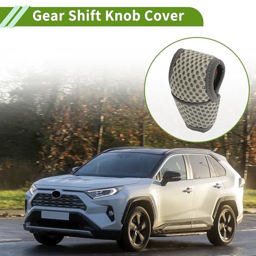 Universal Gear Shift Knob Cover Stick Shifting Handle Protector Automotive Manual Fabric 1 Pc Anti-Slip Grey - color: Gray