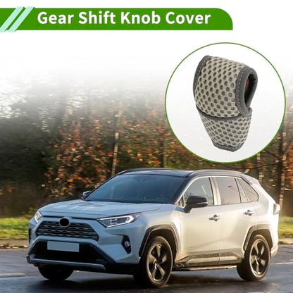 Universal Gear Shift Knob Cover Stick Shifting Handle Protector Automotive Manual Fabric 1 Pc Anti-Slip Grey - color: Gray