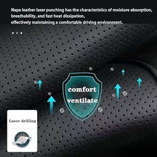 Car Height seat Cushion Car Height seat Cushion Perforated Leather Fabric Memory Cotton Inner core Anti Slip Bottom Fabric Suitable for Various Vehicle Seats and Office Chairs