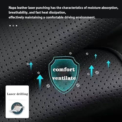 Car Height seat Cushion Car Height seat Cushion Perforated Leather Fabric Memory Cotton Inner core Anti Slip Bottom Fabric Suitable for Various Vehicle Seats and Office Chairs