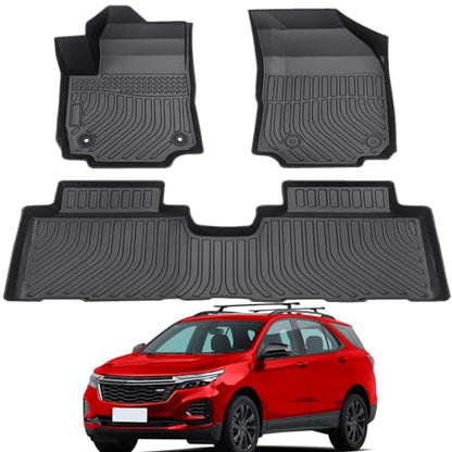 All Weather Car Floor Mats Compatible with 2018-2024 Chevy Equinox/GMC Terrain/Terrain Denali, Easy to Install and Clean, Non-Slip Surface, Odorless, 3D Raised Edges, Custom Fit, Maximum Coverage - color: 2018-2024 Equinox/Terrain Denali