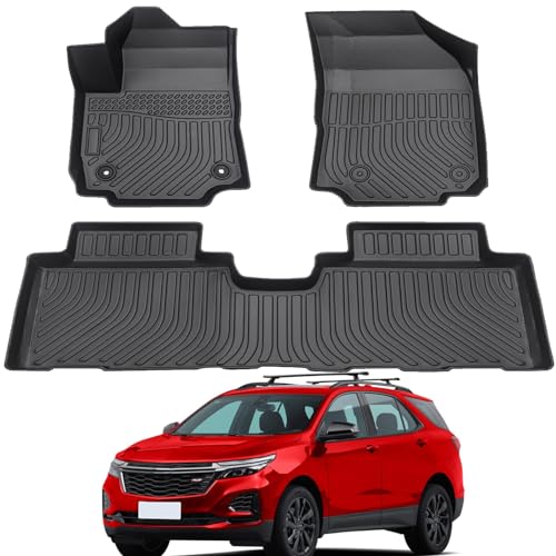 All Weather Car Floor Mats Compatible with 2018-2024 Chevy Equinox/GMC Terrain/Terrain Denali, Easy to Install and Clean, Non-Slip Surface, Odorless, 3D Raised Edges, Custom Fit, Maximum Coverage - color: 2018-2024 Equinox/Terrain Denali