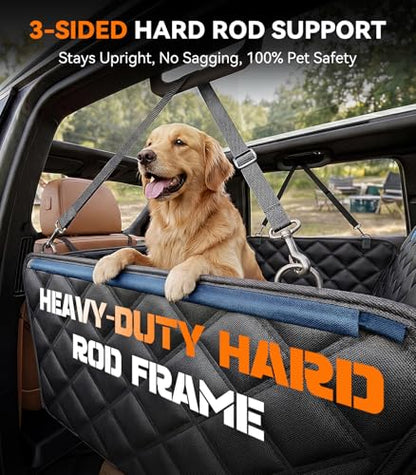 Rorhxia Dog Seat Cover for Backseat, [Ultimate Safe, Comfortable and Large Space] Waterproof 600D Heavy Duty Dog Car Hammock, Release Passenger Seats, Fits Sedan/SUV/Truck, Large Dog Friendly, L - size: L-For Car/SUV/Small Truck