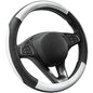 SEG Direct Car Steering Wheel Cover Universal Standard Size 14.5-15 inch, Black and White Microfiber Leather - color: Black and White, size: Standard size[14 1/2''-15'']