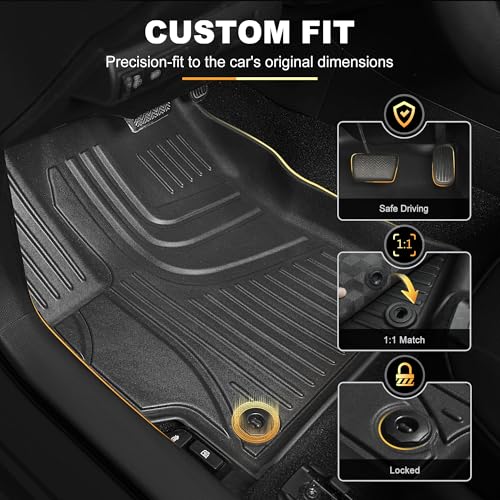 Floor Mats & Cargo Liners Compatible with 2020-2026 Toyota Corolla Sedan Floor Mats & Trunk Mat Set, All Weather TPE Floor Liners Cargo Mats (Not fit Hatchback Model) - style: 2020-2026 | For Toyota Corolla 1st & 2and Row & Cargo