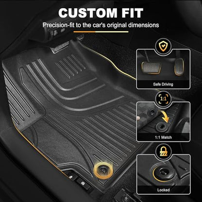 Floor Mats & Cargo Liners Compatible with 2020-2026 Toyota Corolla Sedan Floor Mats & Trunk Mat Set, All Weather TPE Floor Liners Cargo Mats (Not fit Hatchback Model) - style: 2020-2026 | For Toyota Corolla 1st & 2and Row & Cargo