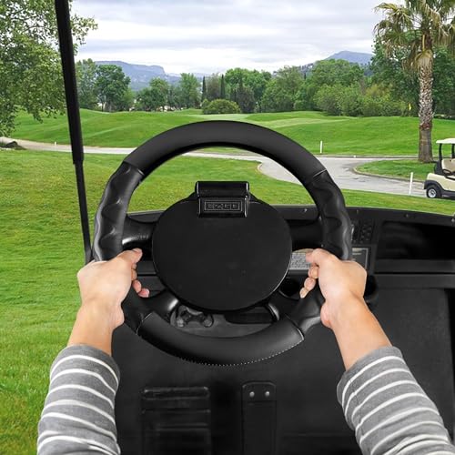 10L0L 13 Inch Golf Cart Steering Wheel Covers for EZGO TXT&RXV 1994-up, Upgraded Microfiber Anti-Slip Steering Wheel Cover with Pu Leather - color: Black