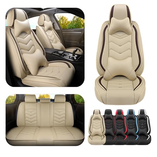 Car Seat Covers for Lexus RX 350 2007-2026, Premium Nappa Leather Car Seat Cover, Stylish Sport Seat Covers， Automobile Seat Cover Sets.(Luxury 5 Seats/Beige) - color: Beige, size: Luxury 5 Seats