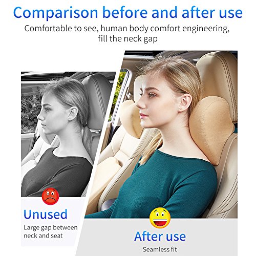 Car Neck Pillow - Memory Foam Cervical Relief Cushion, Headrest Support for Pain, Black - color: Black