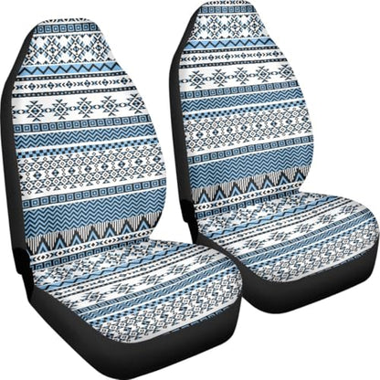 Pehede Car Seat Cover Blue Aztec Ethnic Pattern Front for Cars, Easy to Install Cover Set, Accessories Auto Trucks Van SUV,2 Packs - color: Multi03