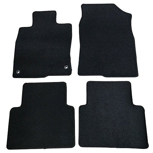 IKON MOTORSPORTS Floor Mat Compatible with 2016-2021 Honda Civic, Factory Fitment Floor Mats Carpet Front & Rear Black 4PC Nylon
