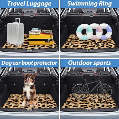 Automotive Floor Mats 5 Pcs, Universal Car Floor Mats, Leopard Print Cargo Liner, Car Accessory for SUVs/Sedan/Wagons, Durable Protective Mat, Trunk Liner for Families/Travel Enthusiasts - style: Bundle 7