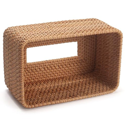 Rattan Tissue Box Cover, Rectangle Wicker Tissue Box Holder, Boho Tissue Box Cover for Living Room, Bathroom, Kitchen, Bedroom, 10.2 x 6.2 x 5.3 inch, Natural - color: Natural, size: Rectangular (5.3"H)