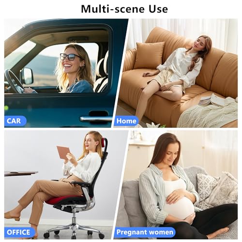 Truck Driver Seat Cushion Memory Foam L-Shaped Ergonomic Cushion for Office Chairs Comfort & Support for Long Sitting Memory Foam U-Shape Tailbone Relief + L-Shape Back Cushion - size: Dark gray+Light Gray