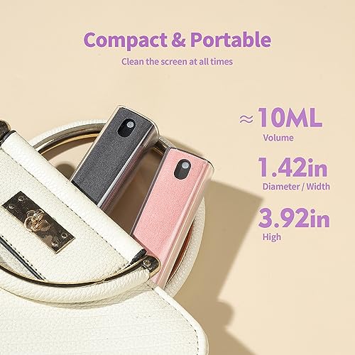 CUIUD Touchscreen Screen Cleaner Kit 2 Pcs, Phone, Tablet and Car Screen Cleaner, Two in One Spray and Microfiber Cloth(Grey&Pink) - color: Pink+Grey